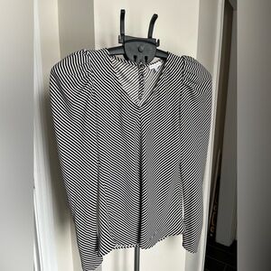 Maison d’Amelie black and white strips French romantic blouse